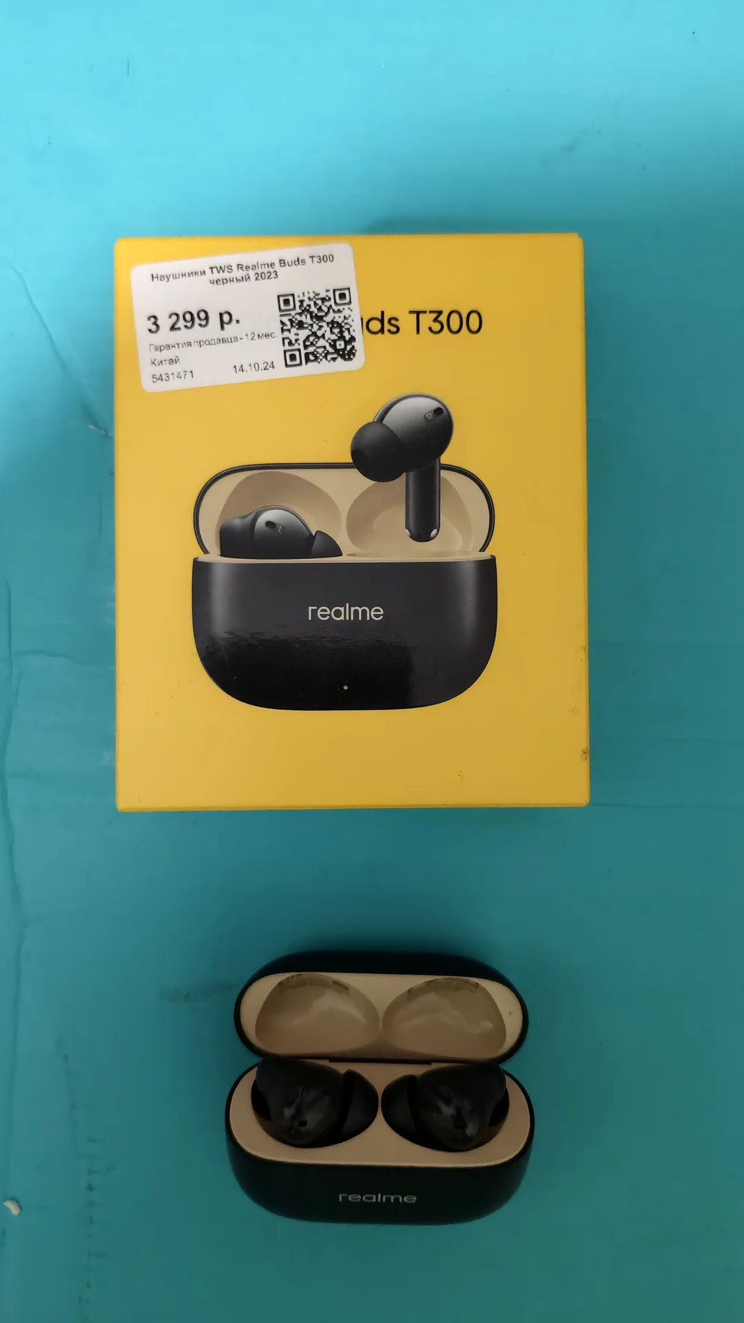 Наушники TWS Realme Buds T300 черный 2023 - изображение 1