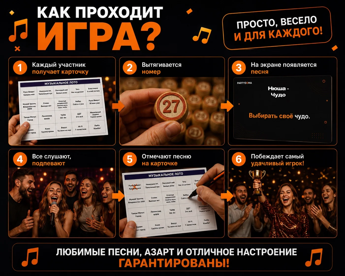 Музыкальное лото - готовая игра для мероприятия - миниатюра 2