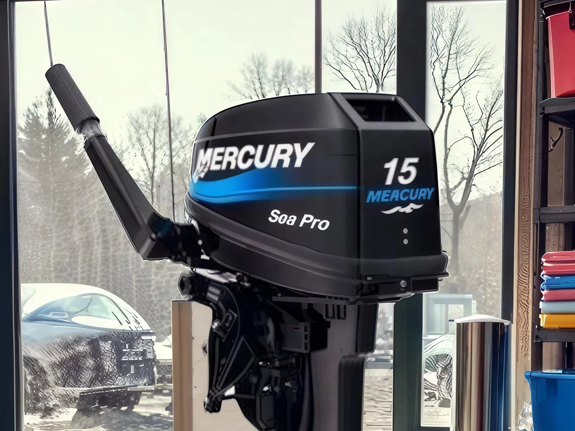 Лодочный мотор Mercury 15 M SeaPro - миниатюра 2
