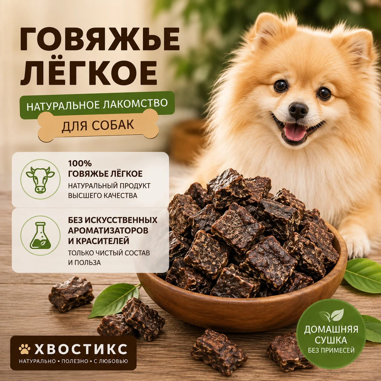 Лёгкое говяжье сушёное для собак - миниатюра 2