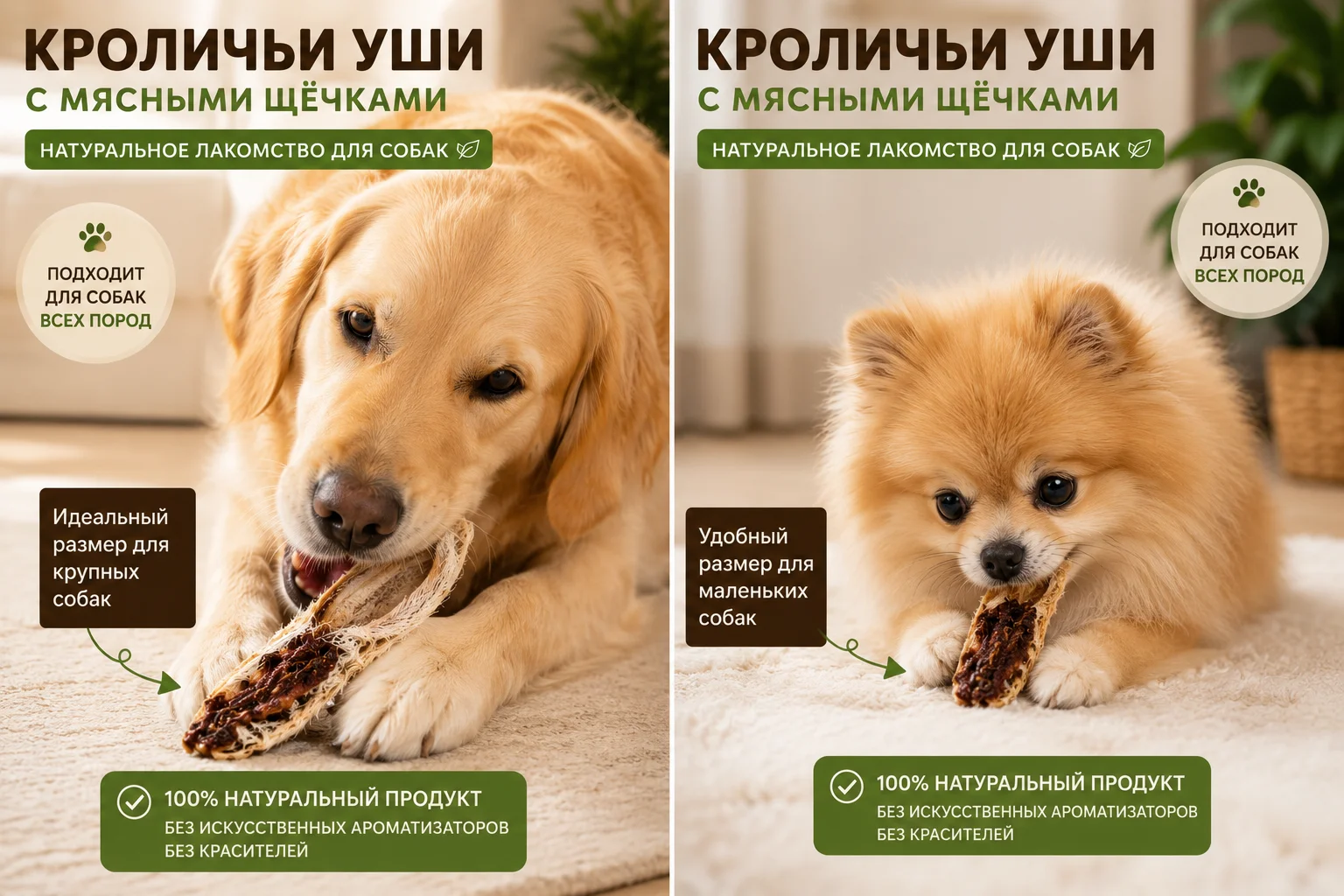 Кроличьи уши сушеные для собак Лакомство для собак - миниатюра 7