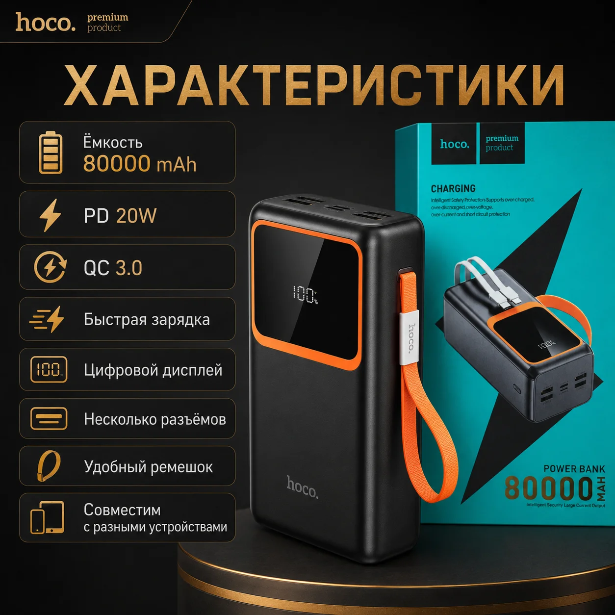 POWER BANK HOCO 80 000 mAh - миниатюра 2