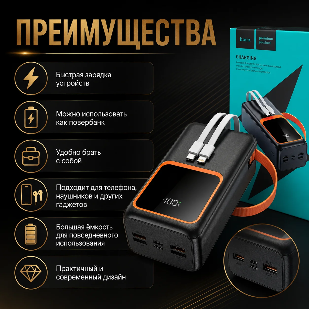 POWER BANK HOCO 80 000 mAh - миниатюра 3