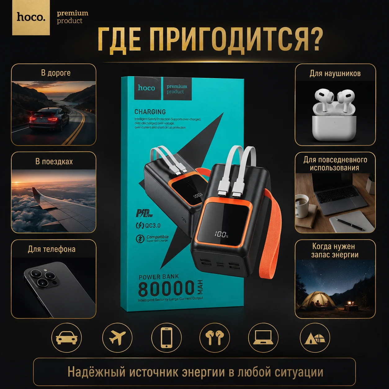 POWER BANK HOCO 80 000 mAh - миниатюра 4