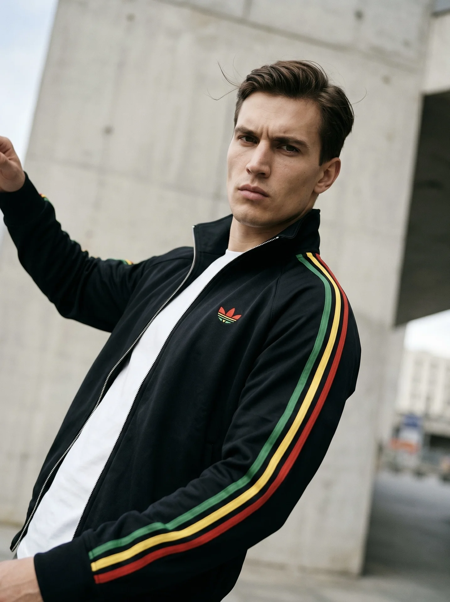 Олимпийка зипка на замке раста адидас adidas - миниатюра 3