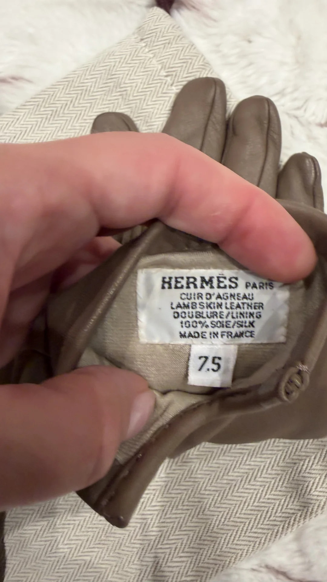 перчатки HERMES оригинал 7/5 - миниатюра 5