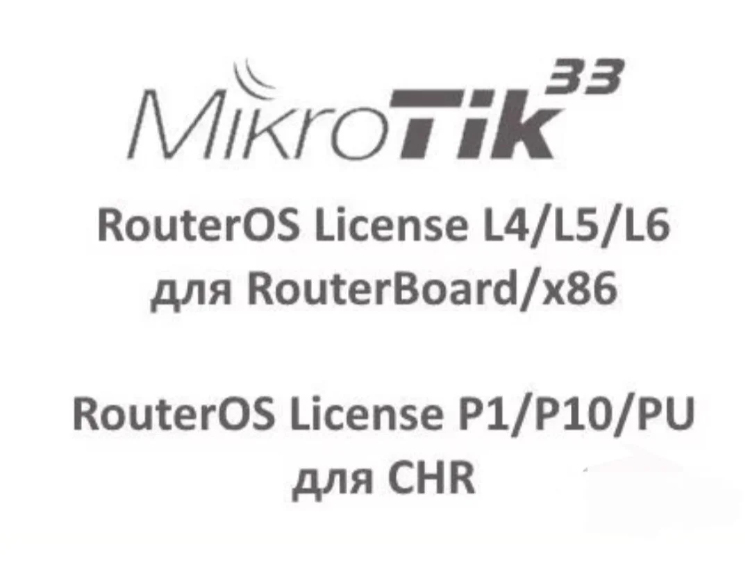 Mikrotik CHR RouterOS License P1,P10,PU/L4,L5,L6 - изображение 1