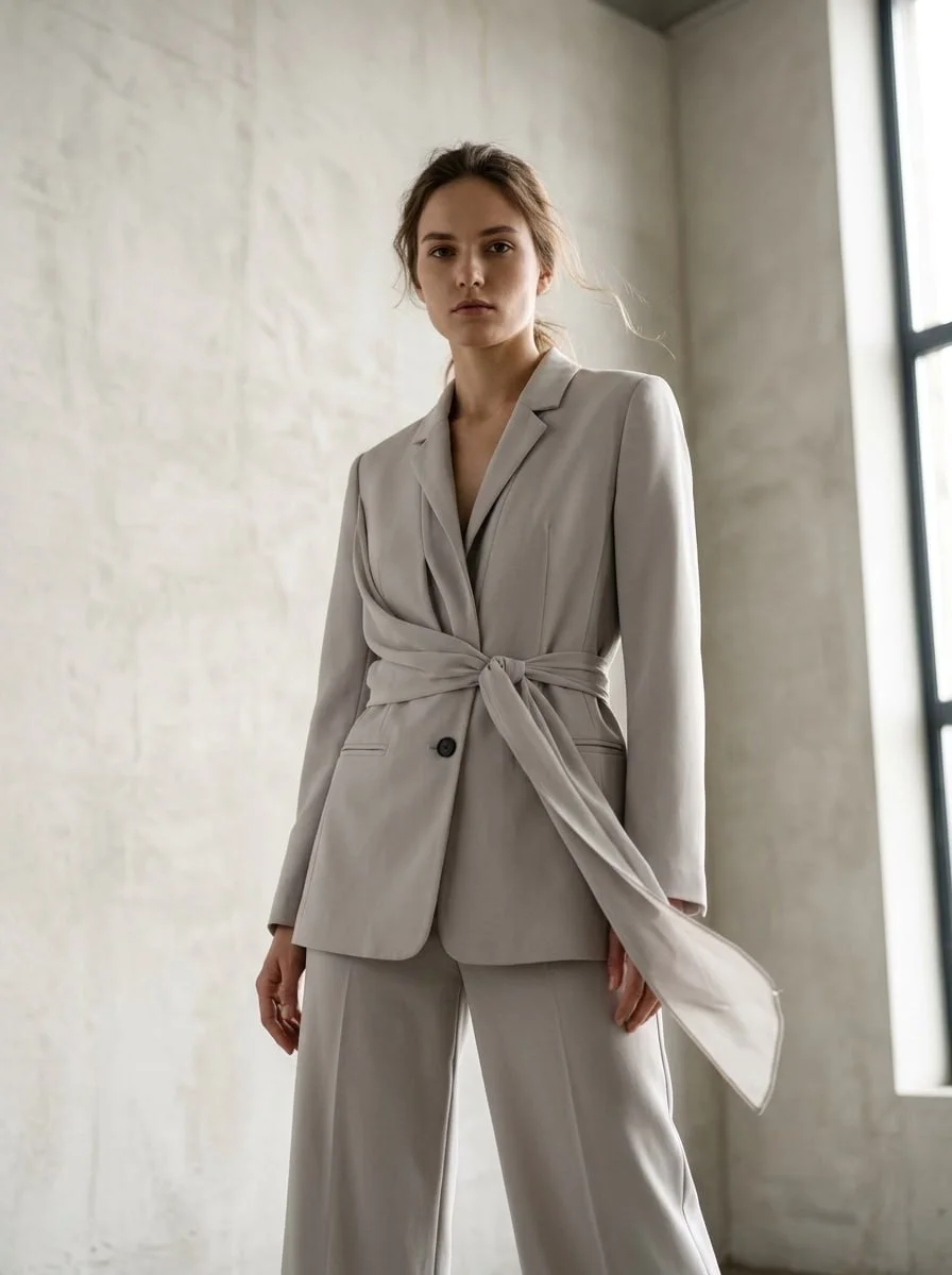 Стильный жакет с поясом в стиле Ermanno Scervino - миниатюра 2