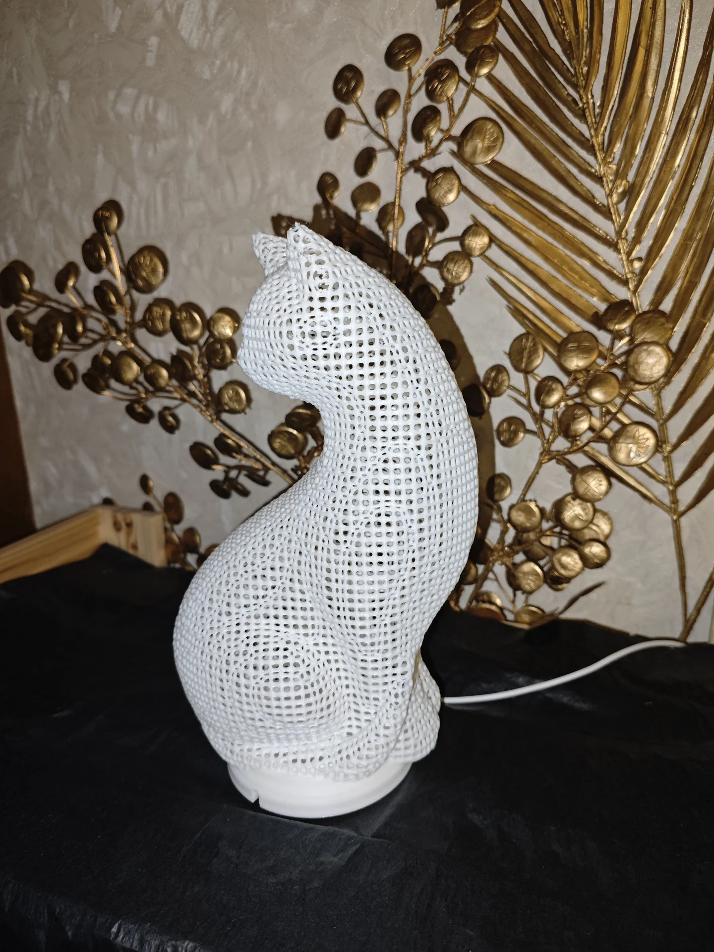 Ночник кошка из  Pla пластика белая - миниатюра 5