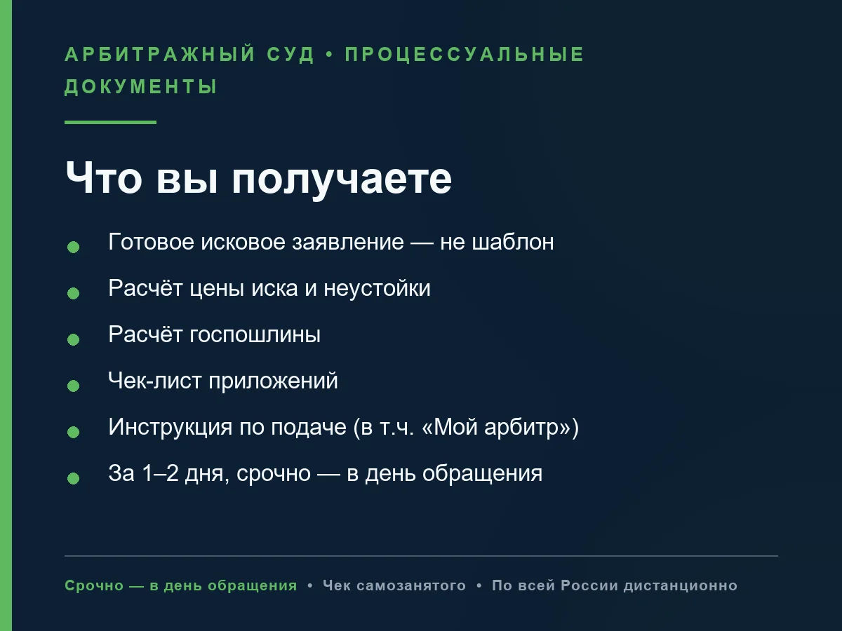 Исковое заявление в арбитражный суд под ключ - миниатюра 2