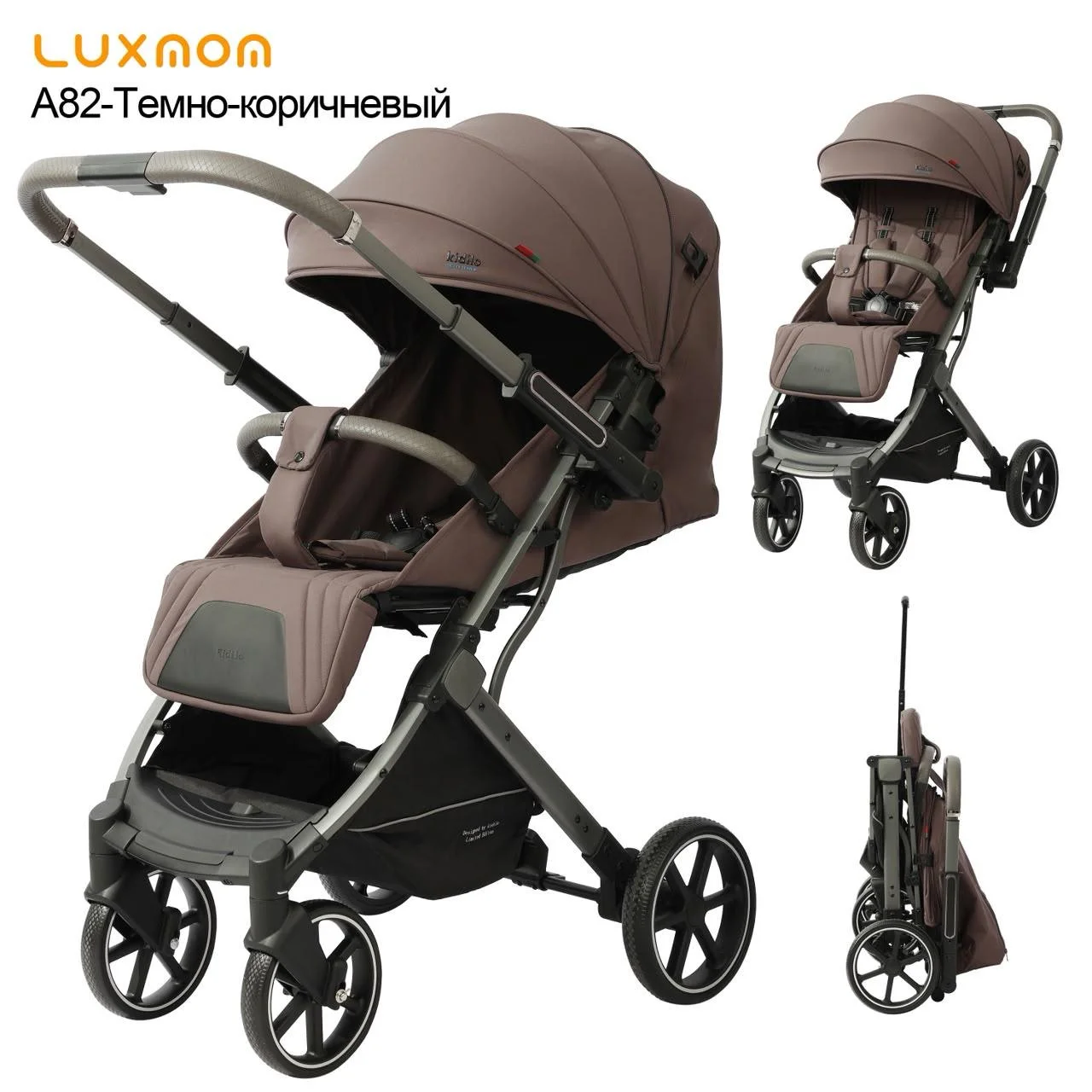 Прогулочная коляска с перекидной ручкой Luxmom A82 - миниатюра 2