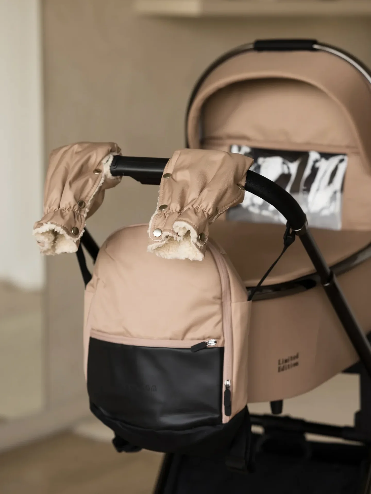 Коляска Luxmom 777 3в1 бежевый цвет - миниатюра 6