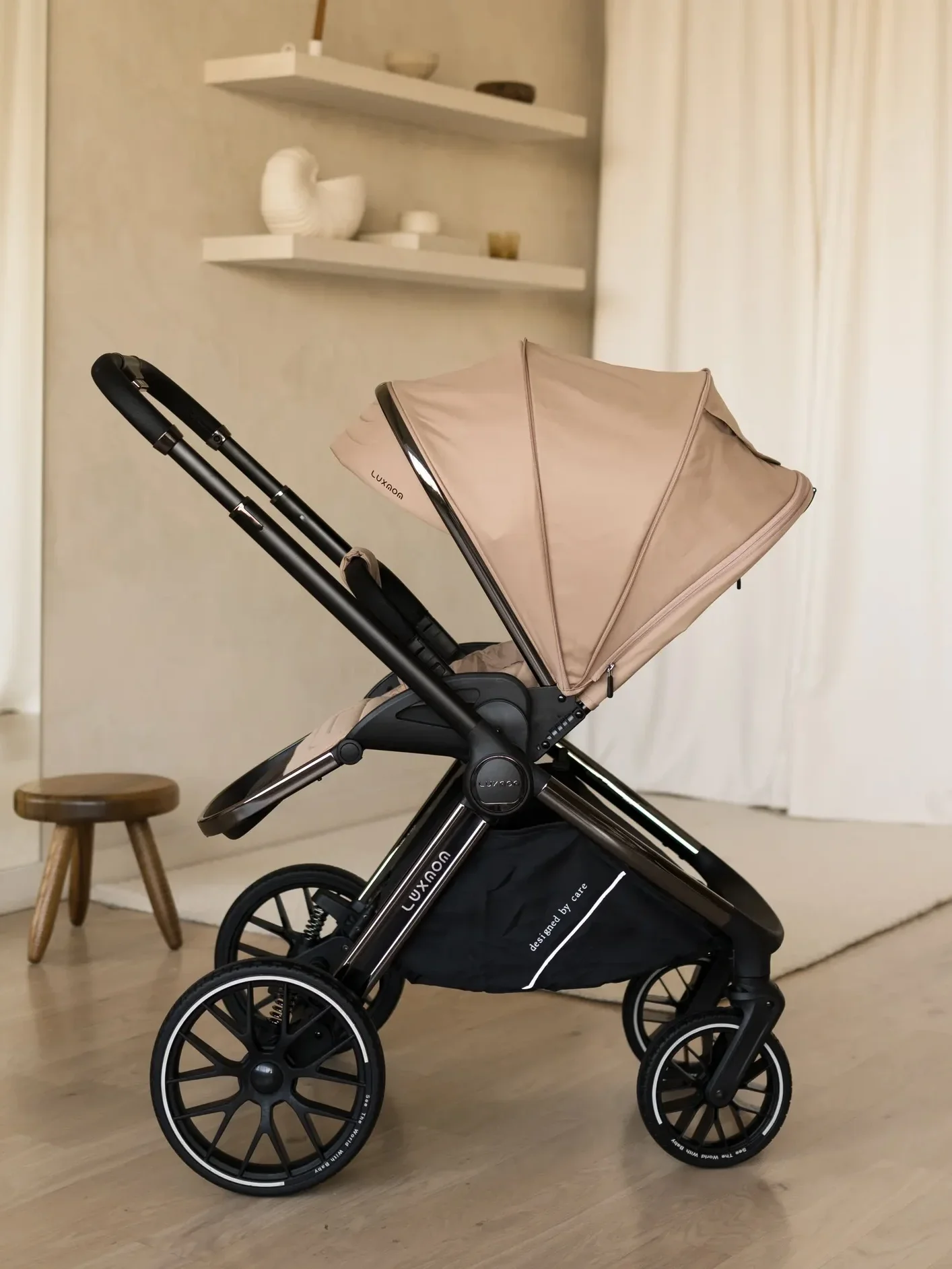 Коляска Luxmom 777 3в1 бежевый цвет - миниатюра 8