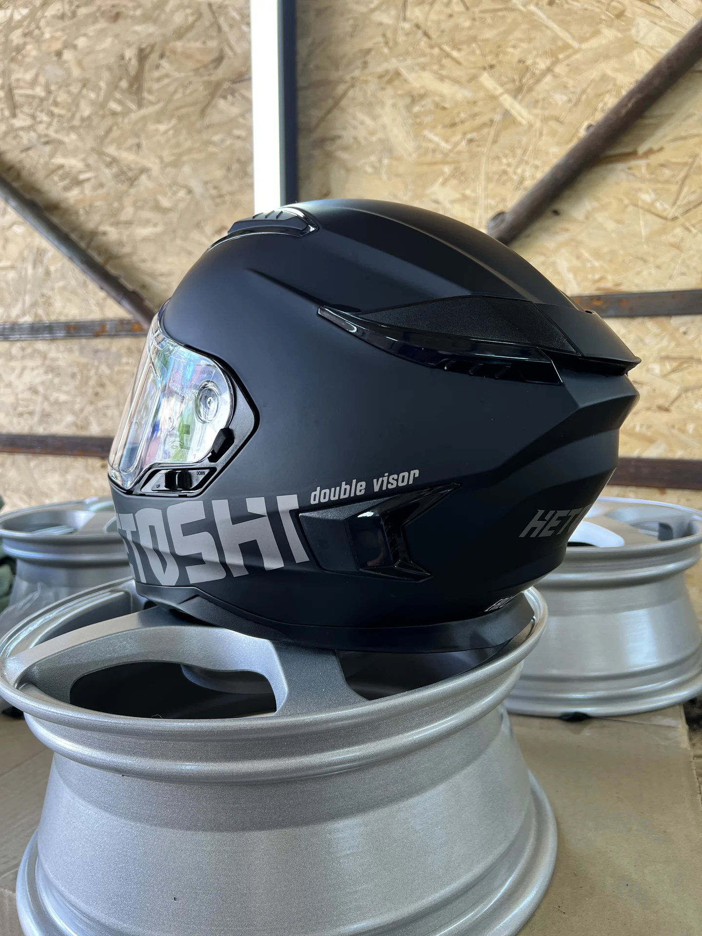 Шлем интеграл hetoshi FF938 matte black - миниатюра 4