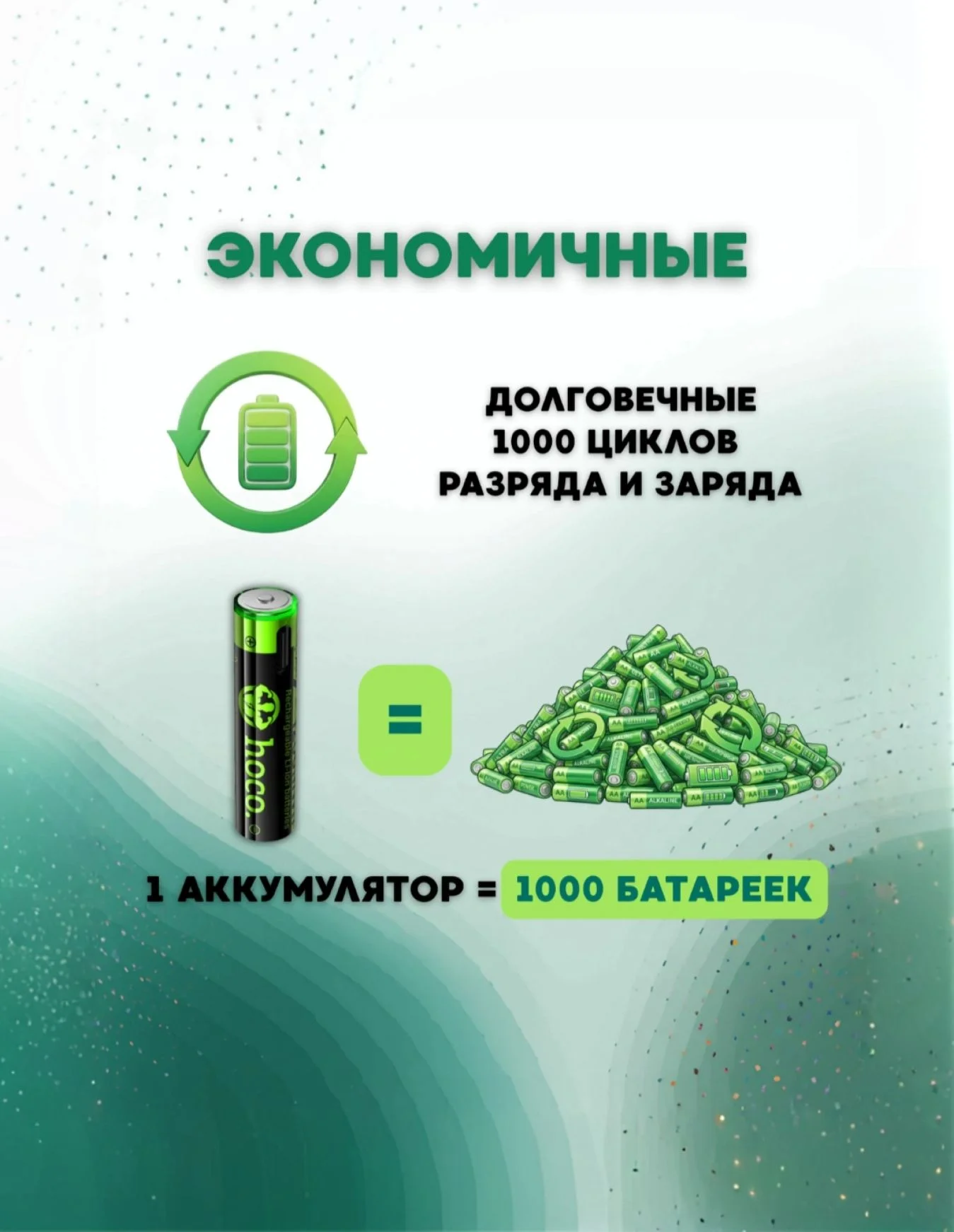 Аккумуляторы AAA (мизинчиковые) Hoco 1.5V 800mAh - миниатюра 4