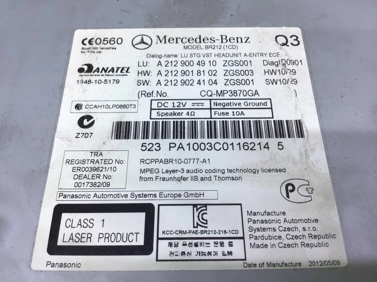Магнитола Mercedes-Benz E-Class (W212) 2009-2016 [A2129004910] - миниатюра 9