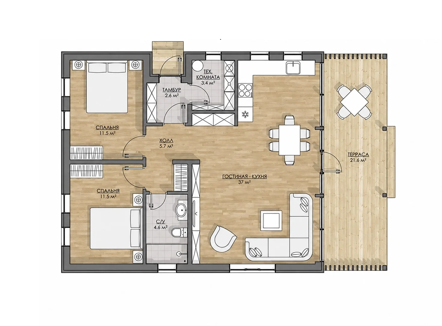 Каркасный дом 110м2 в СПб - миниатюра 8