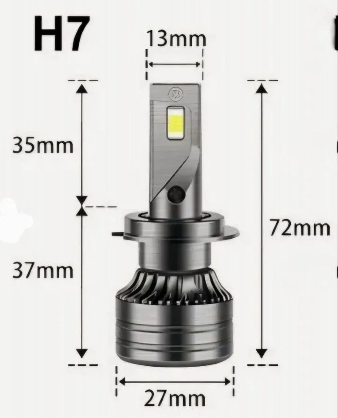 Автомобильная лампа Mini LED H7, 6500К - миниатюра 3