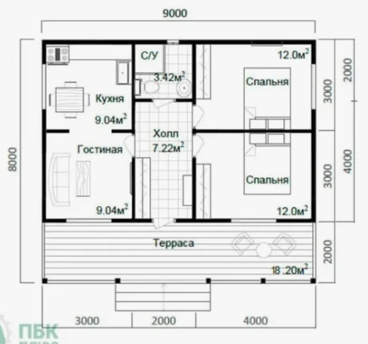 Каркасный дом Шале 9х8 в короткие сроки - миниатюра 5
