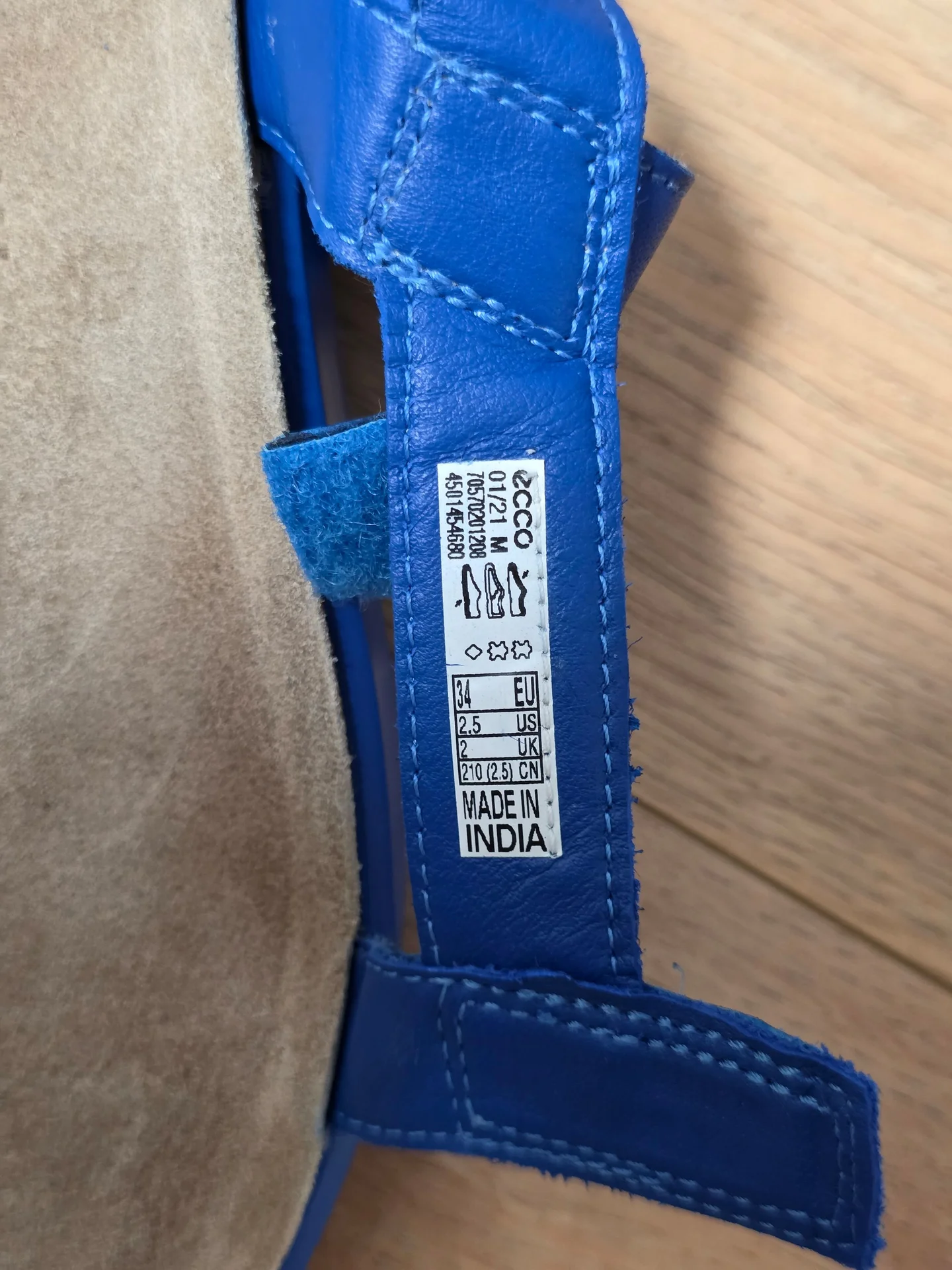 Сандалии ecco flowt k, 34р, кожа, синие - миниатюра 9