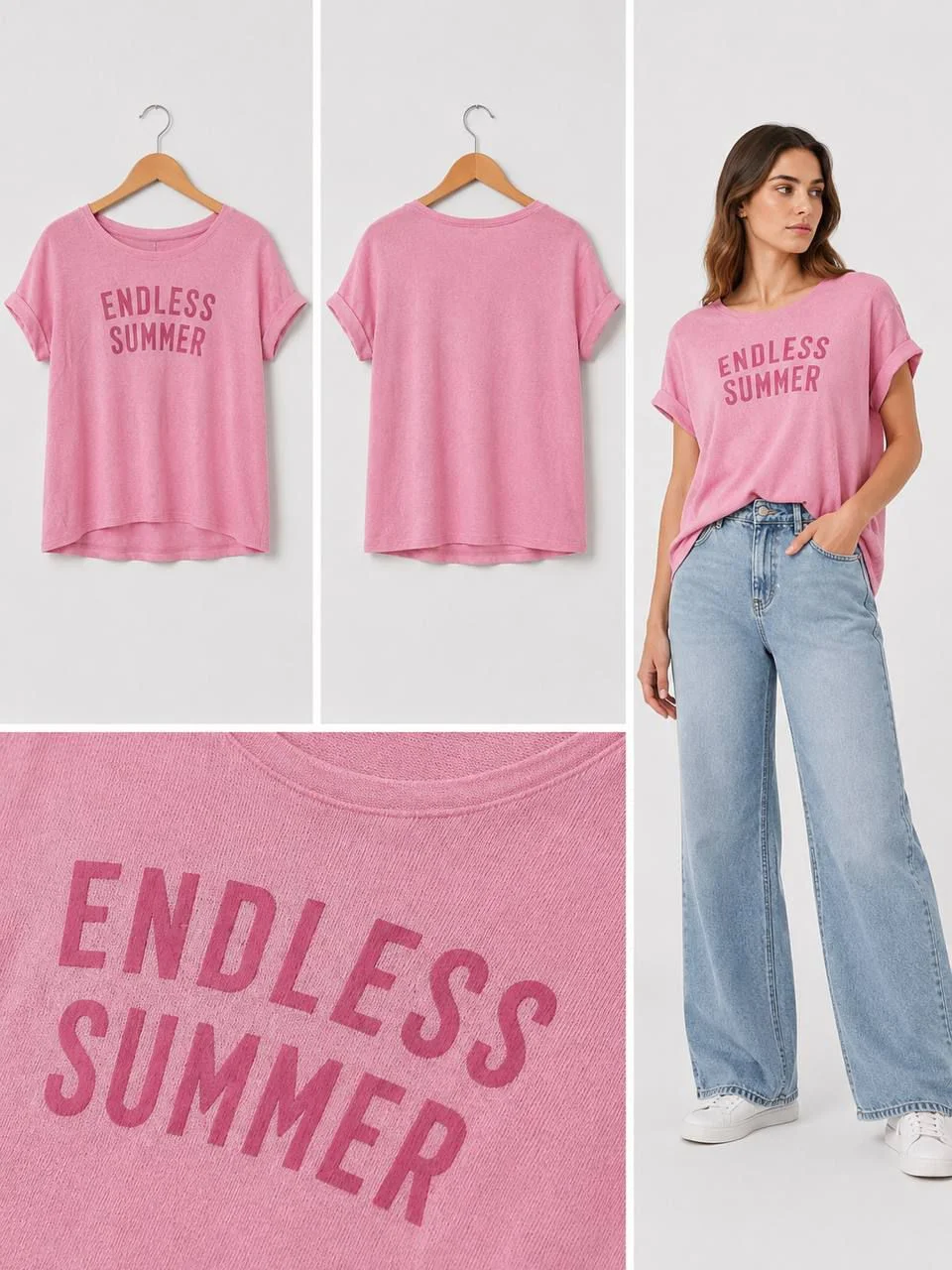 Розовая футболка «ENDLESS SUMMER» - изображение 1