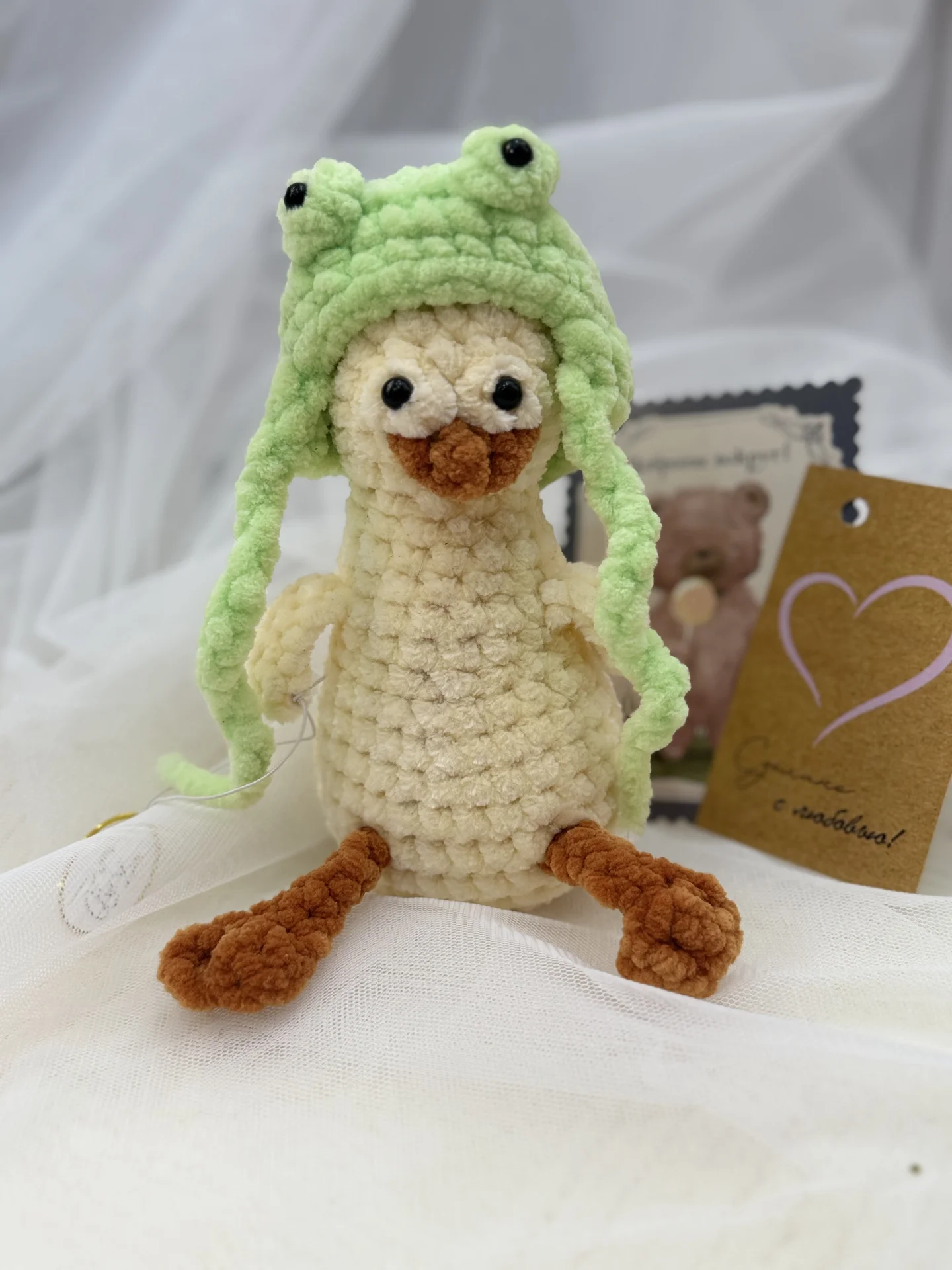 Вязаная игрушка утка уточка - изображение 1