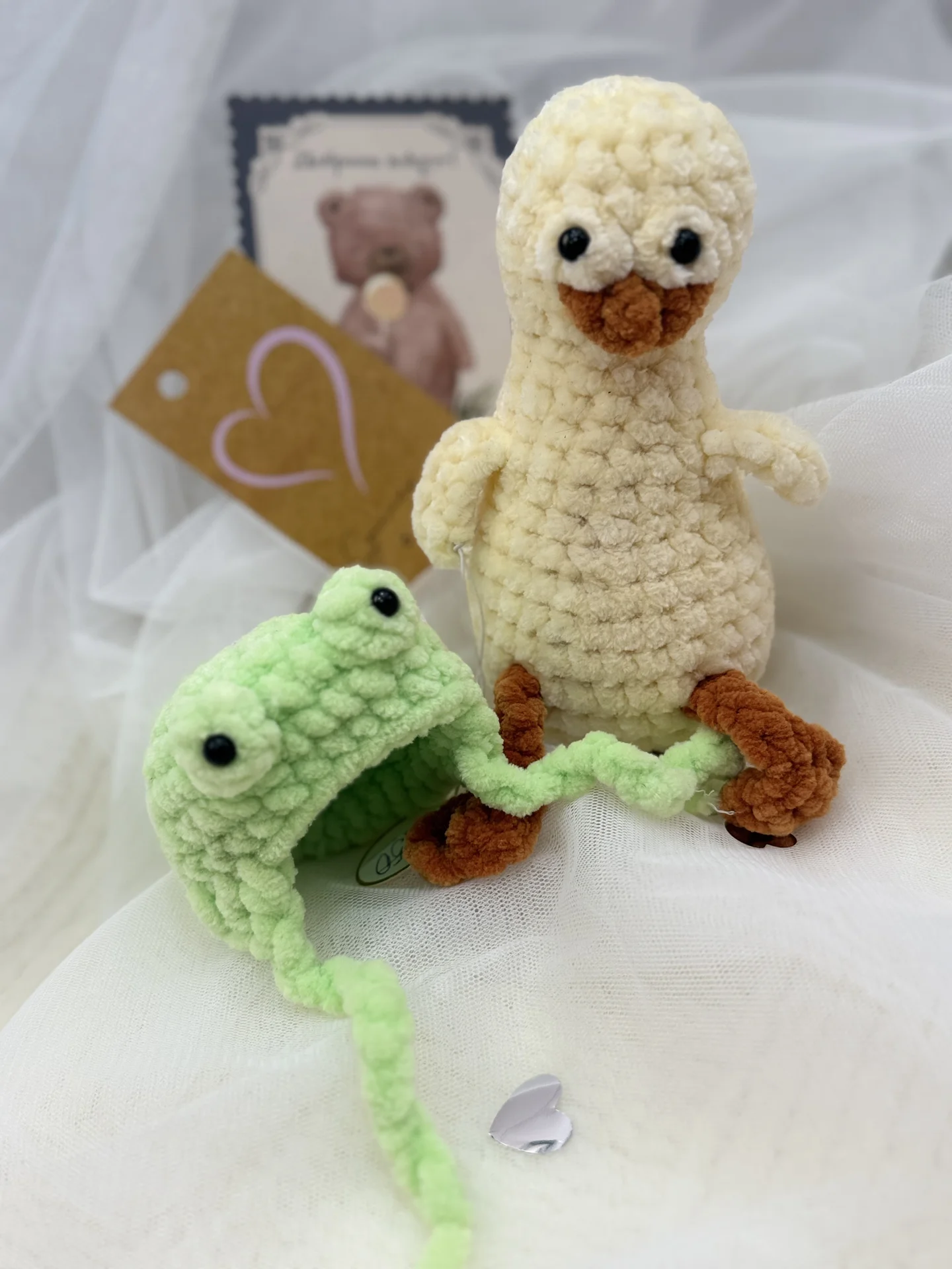 Вязаная игрушка утка уточка - миниатюра 2