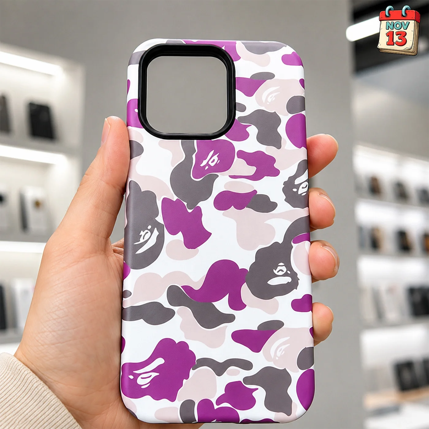Чехол на iPhone 13-16 Pro Max (bape) violet - миниатюра 5