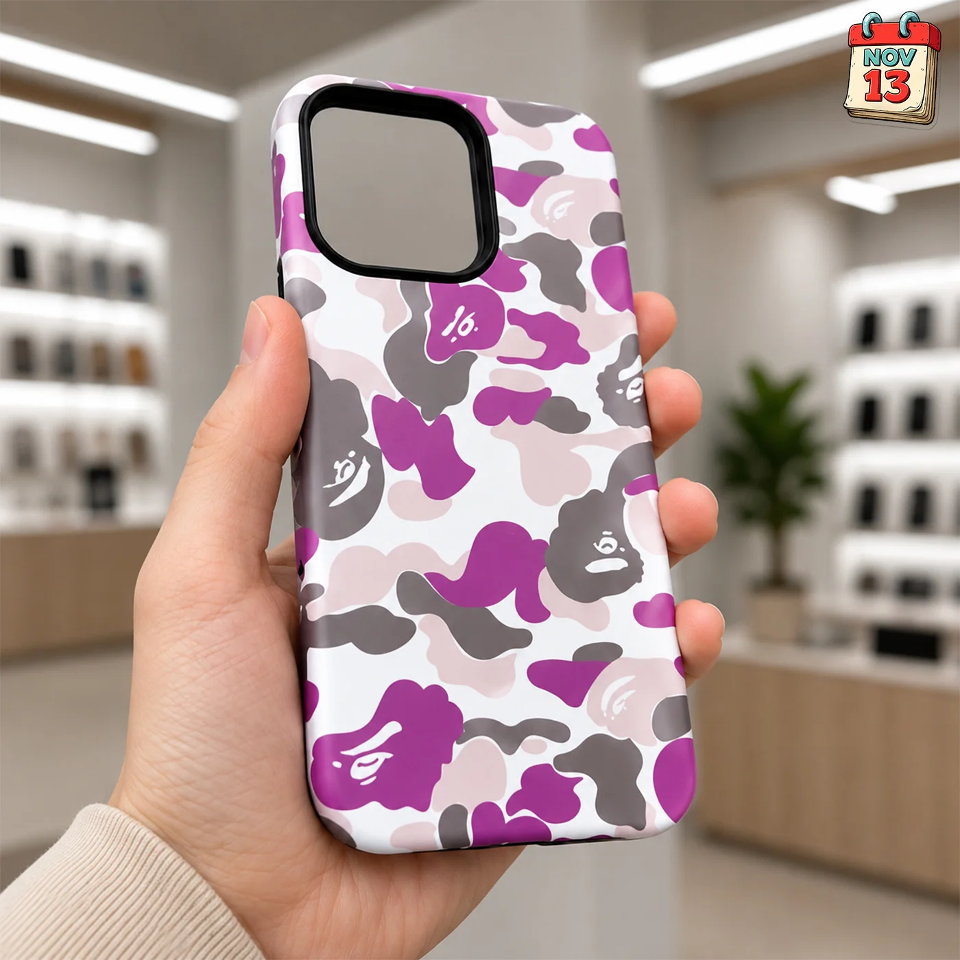 Чехол на iPhone 13-16 Pro Max (bape) violet - миниатюра 7
