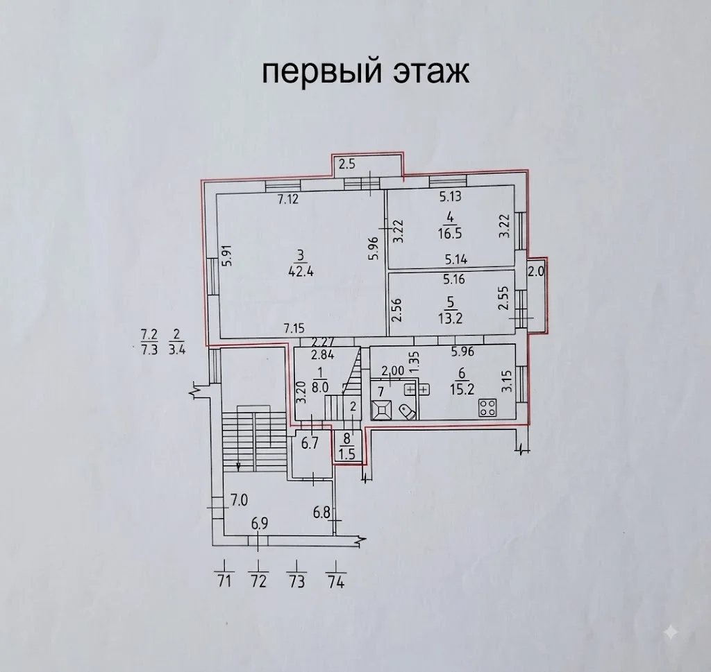 Двухэтажная квартира в сталинке - миниатюра 29