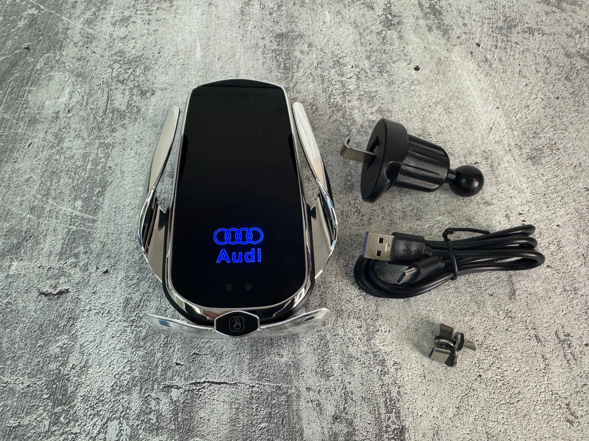 Удобный держатель телефона Audi с беспроводной зарядкой - миниатюра 2