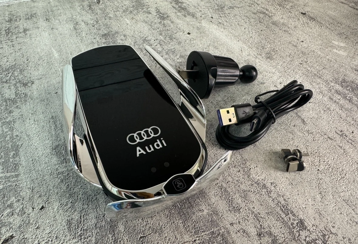 Удобный держатель телефона Audi с беспроводной зарядкой - миниатюра 4