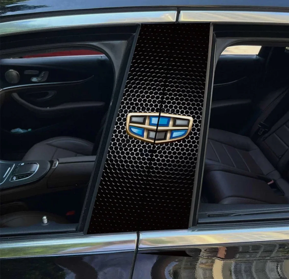 Наклейки на стойки авто Geely 2 шт - миниатюра 2