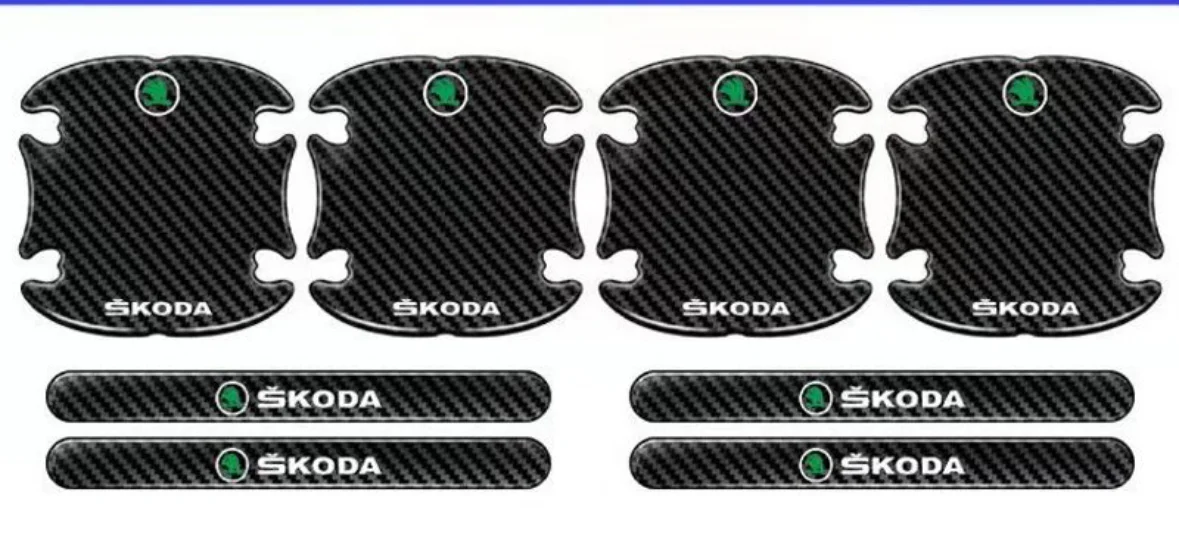 Защитные наклейки для ручек авто Skoda 8 шт - миниатюра 2