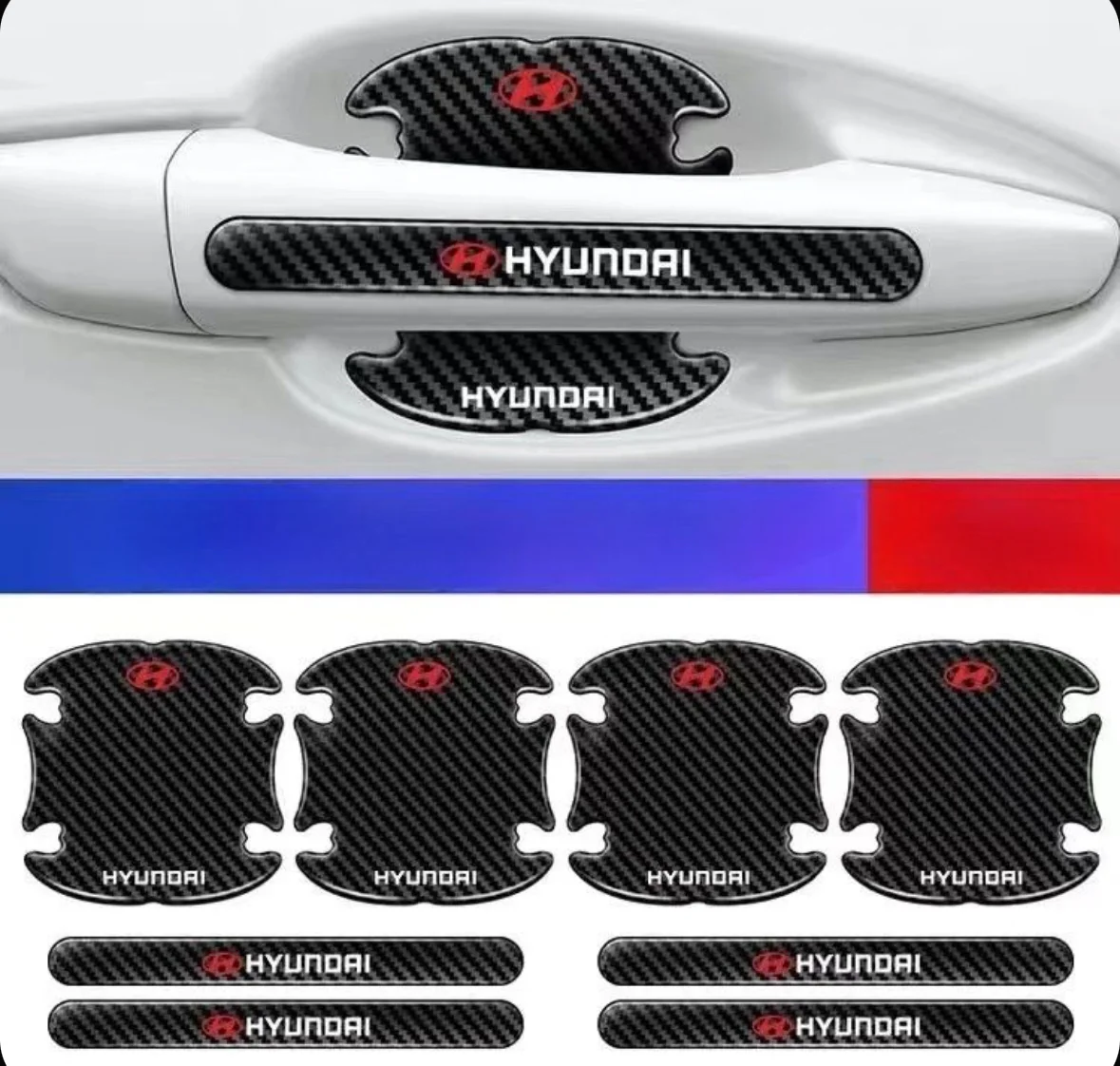 Защитные наклейки для ручек авто Hyundai 8 шт - изображение 1