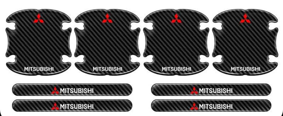 Защитные наклейки для ручек авто Mitsubishi 8 шт - миниатюра 2