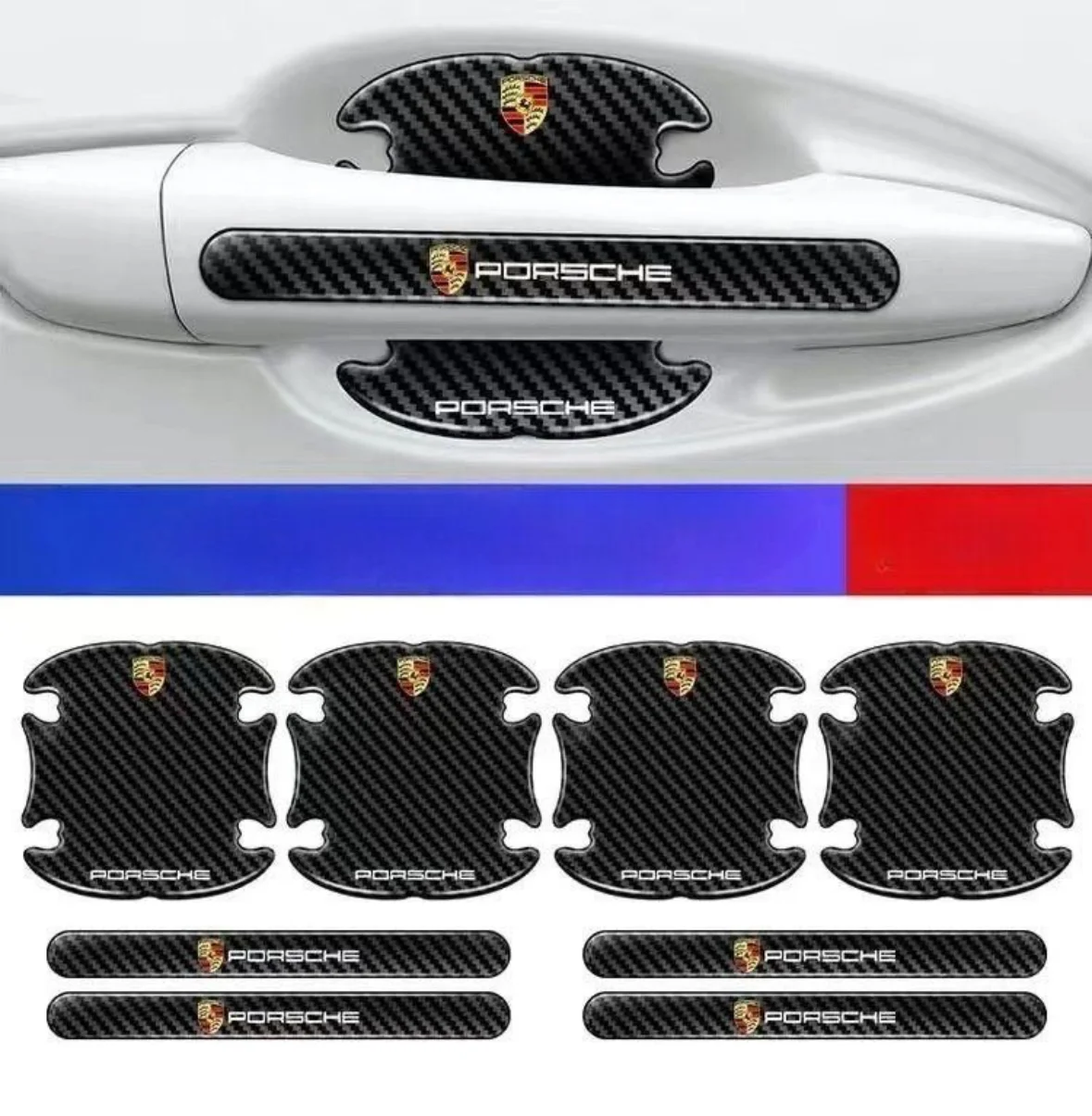 Защитные наклейки для ручек авто Porsche 8 шт