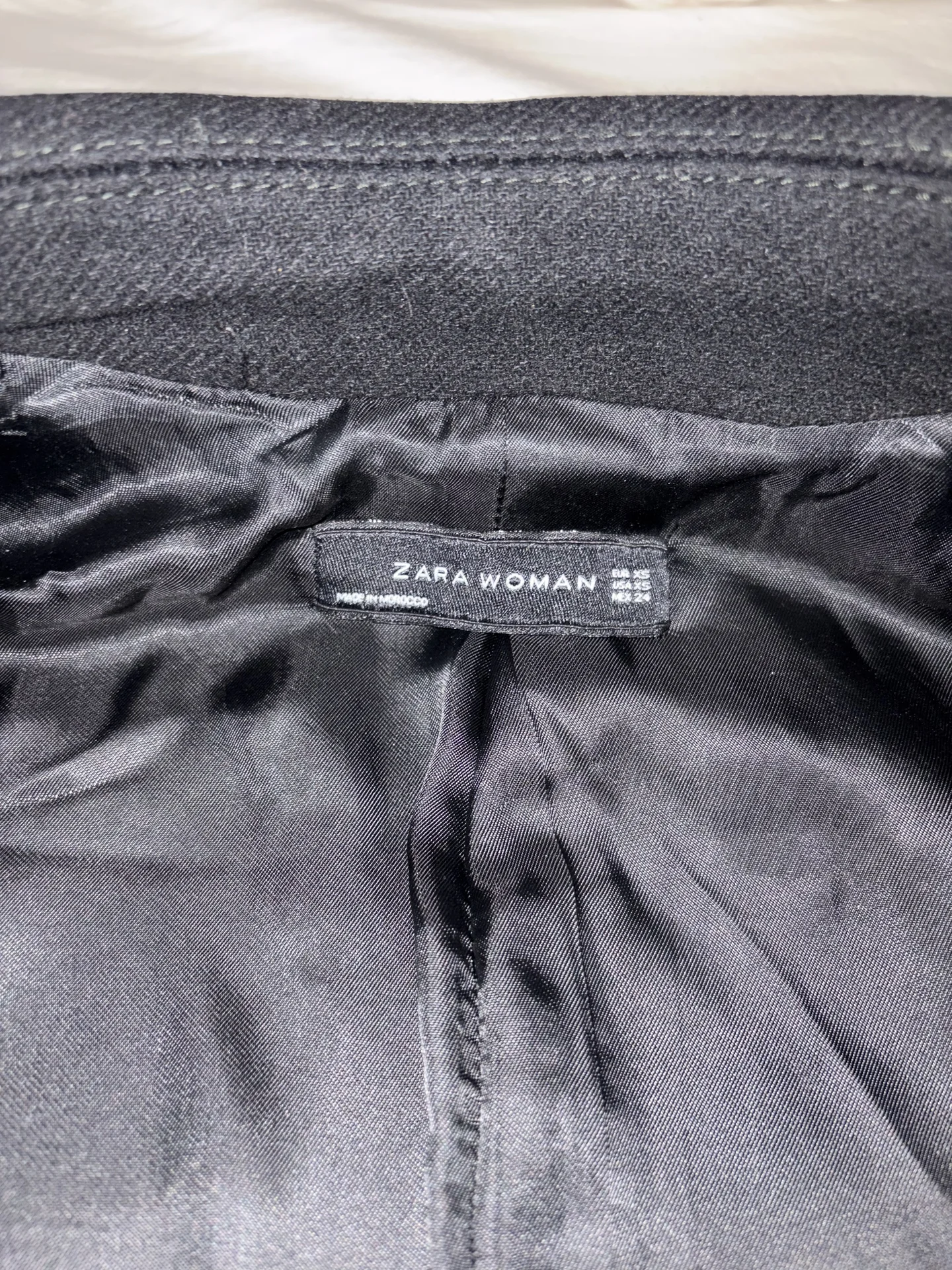 Двубортное черное пальто Zara - миниатюра 2