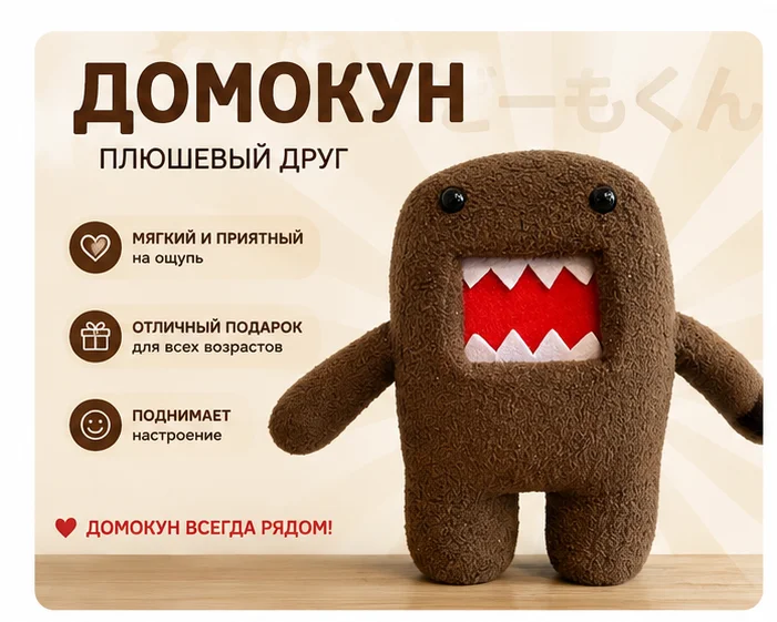 Мягкая игрушка domo-kun - изображение 1