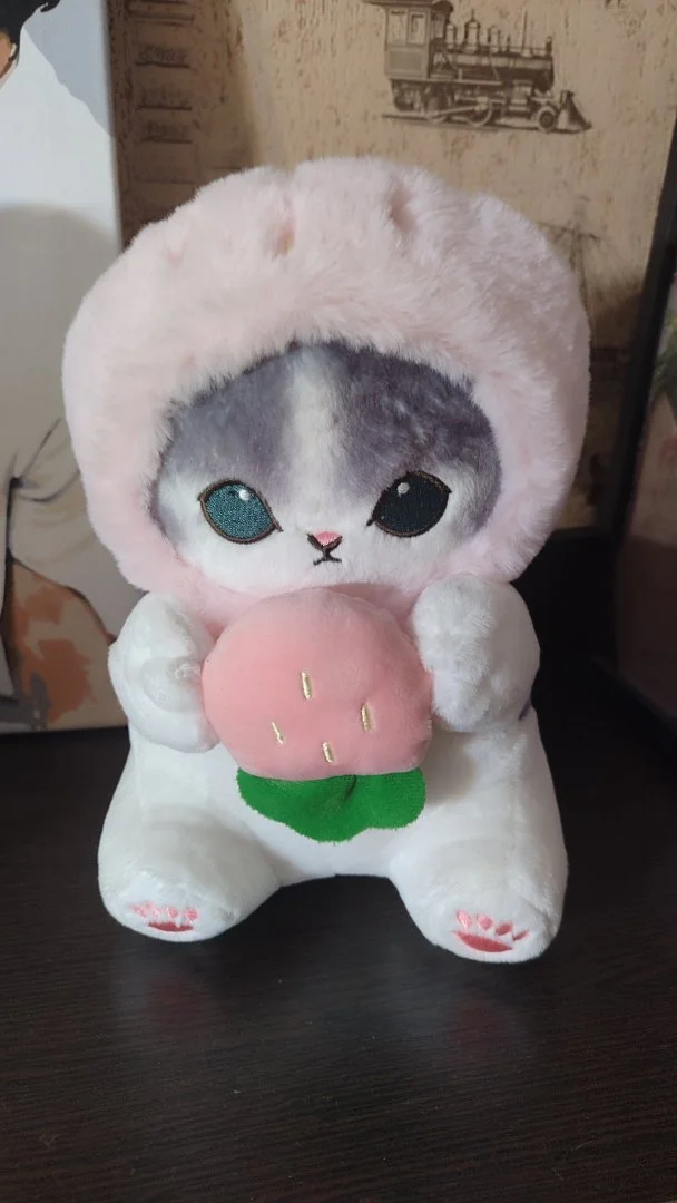 Игрушка кот в костюме пчелы, клубники, лягушки - миниатюра 3