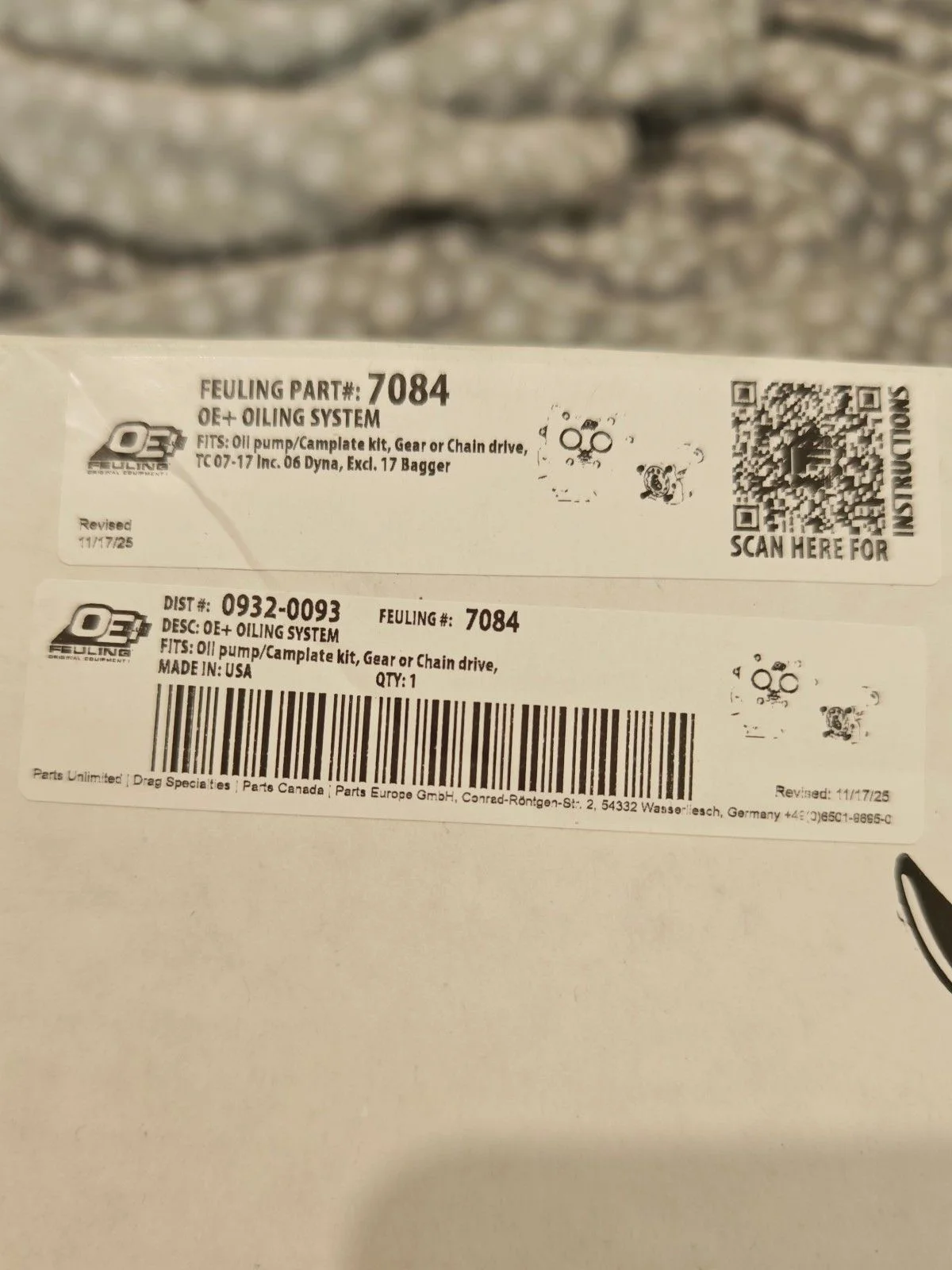 Маслонасос+плита Feuling OE+ TwinCam 07-17 Dyna06 - миниатюра 2