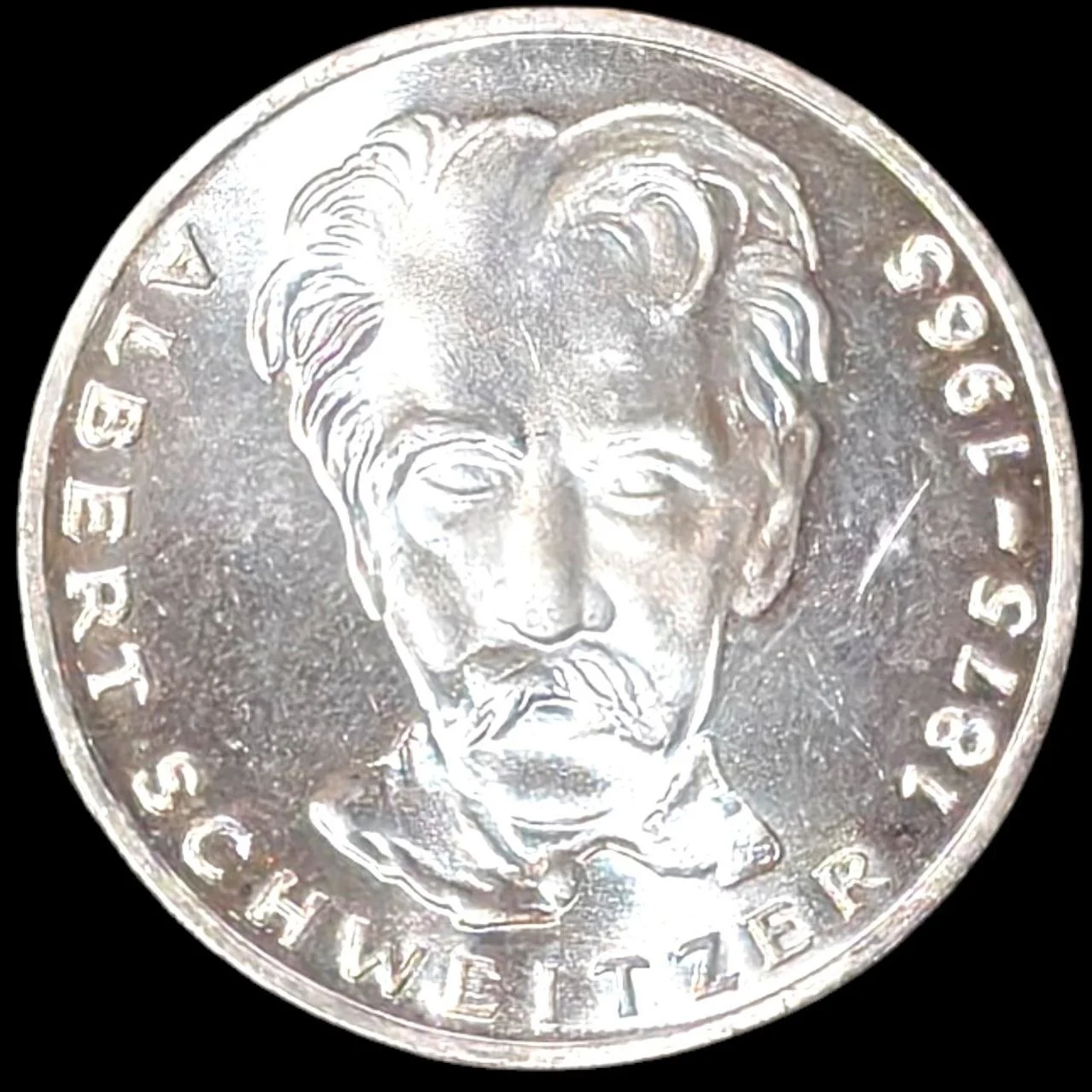 Германия 5 марок  1975 100 лет со дня рождения Альберта Швейцера  Серебро