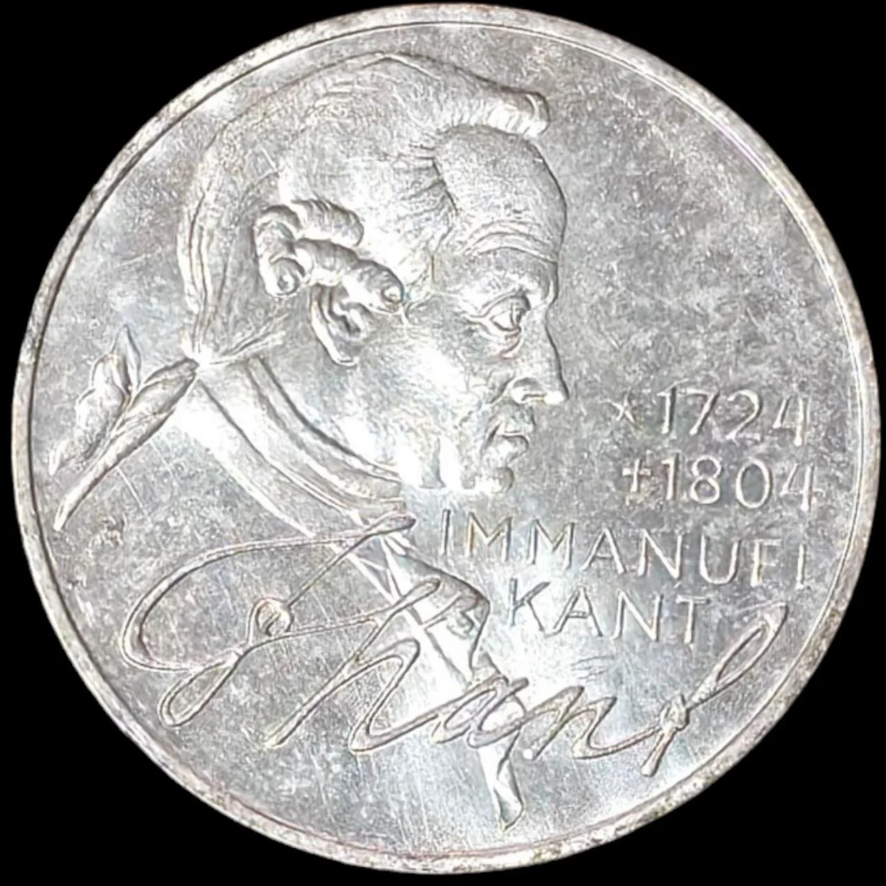 Германия 5 марок 1974 250 лет со дня рождения Иммануила Канта Серебро