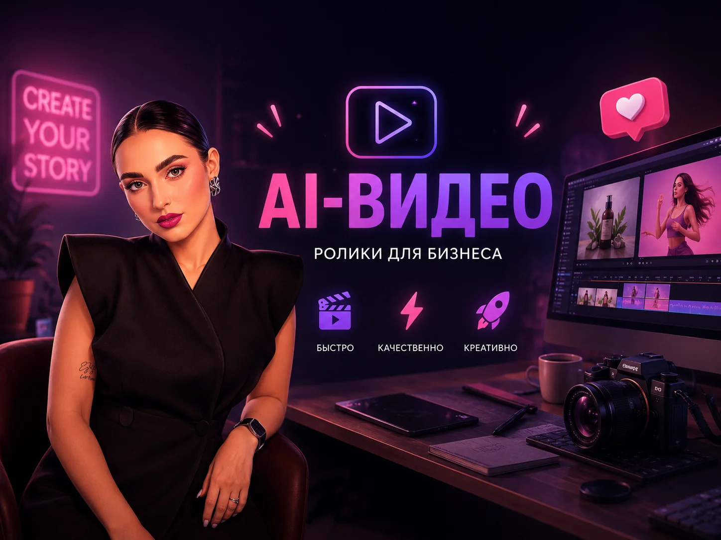 AI-ВИДЕО ПОД ЛЮБУЮ ЗАДАЧУ - изображение 1