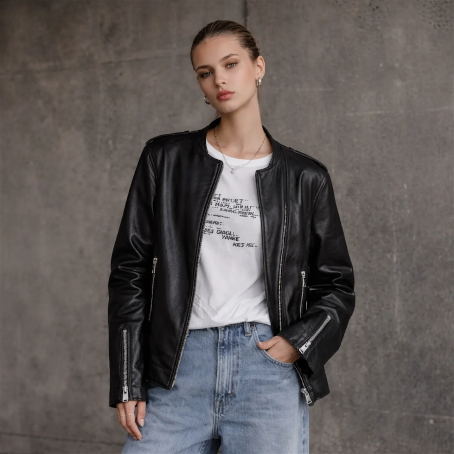 Куртка косуха Zara натуральная кожа лимитированная - миниатюра 3