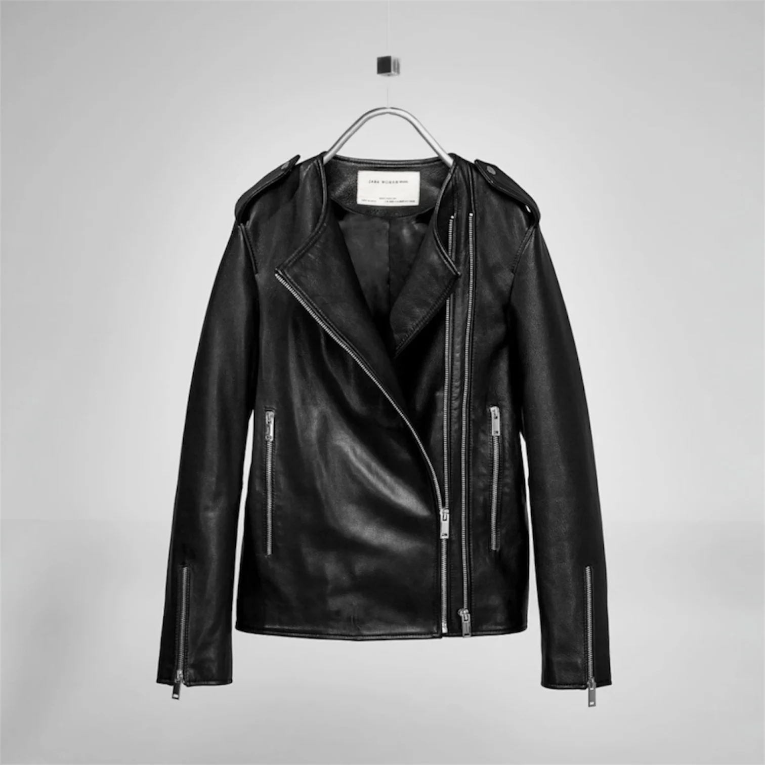 Куртка косуха Zara натуральная кожа лимитированная - миниатюра 10
