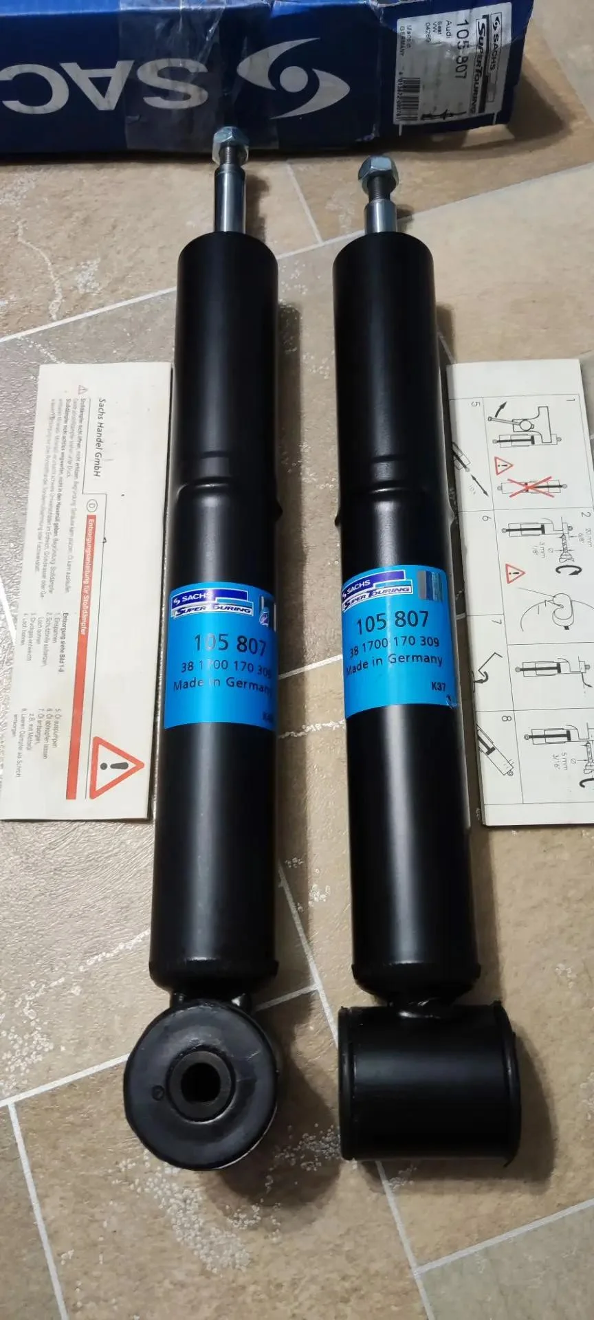 Амортизаторы Sachs 105807 задние масляные амортизаторы (двухтрубные) - миниатюра 2