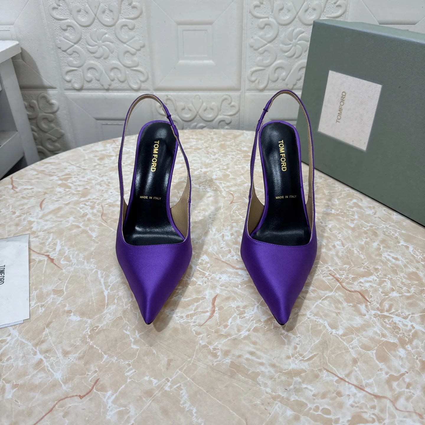 Женские туфли Tom Ford, фиолетовые, каблук 10.5 см