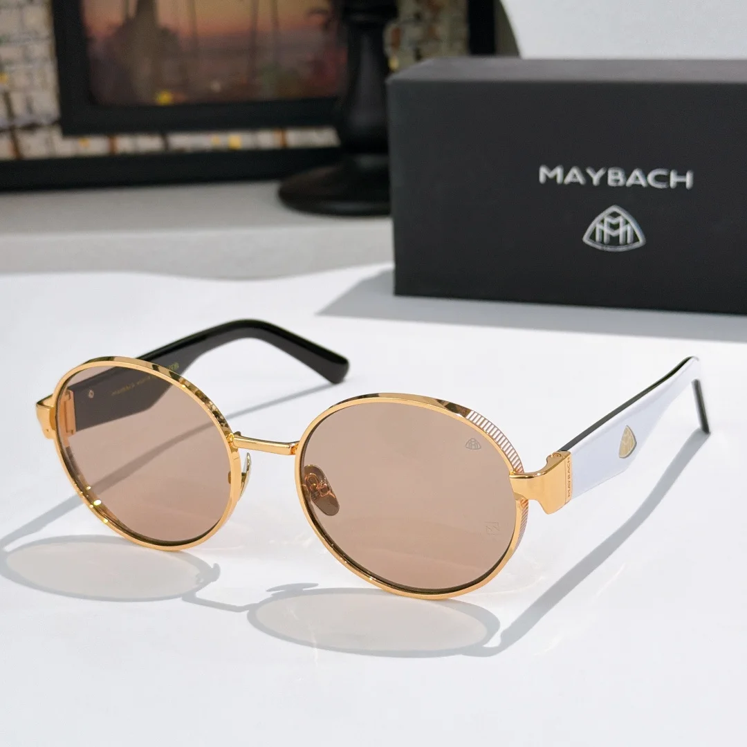 Солнцезащитные очки MAYBACH круглые золотистые - изображение 1