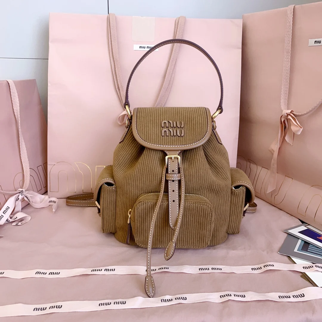 Рюкзак Miu Miu 5BZ043 в стиле колледж из велюра и кожи